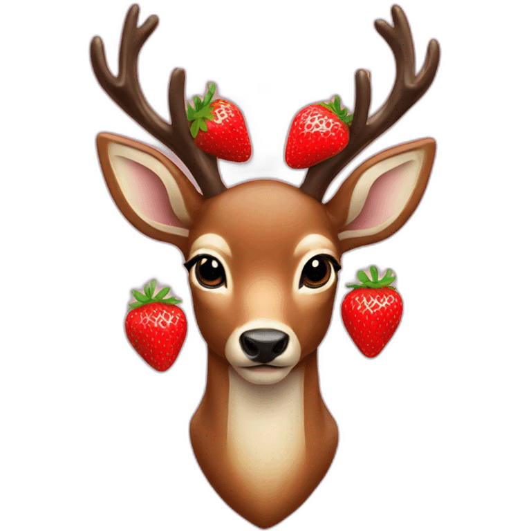 a deer made of a strawberry emoji