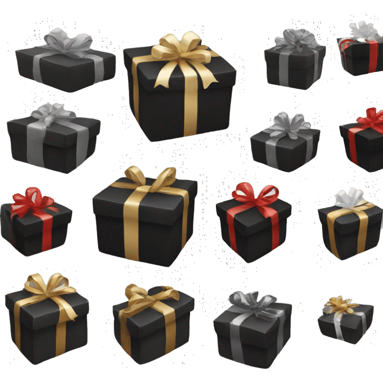 Christmas gifts black color emoji