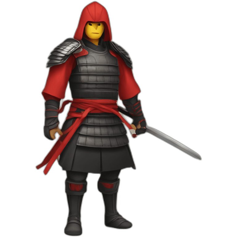 Red samourai full body emoji