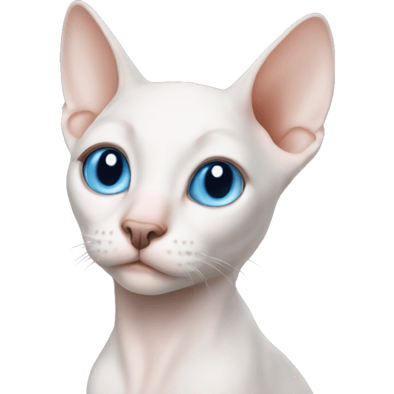 Hairless cat blue eyes emoji