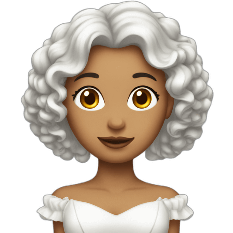 Femme cheuveux bouclée mariée emoji