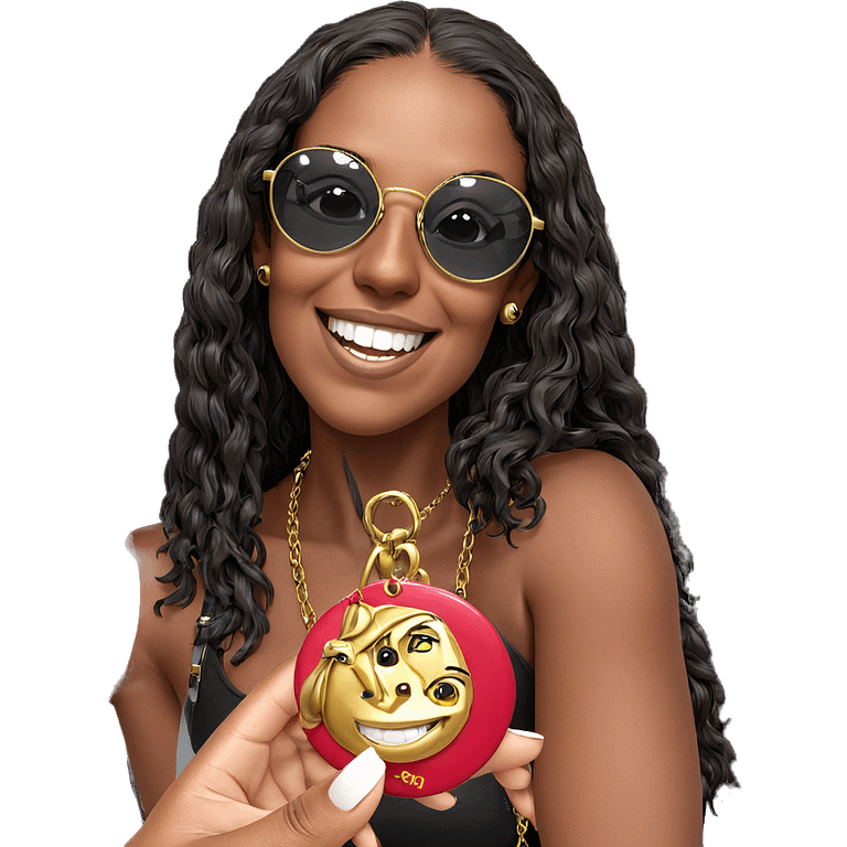 dark-skinned girl with necklace emoji