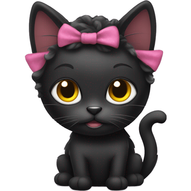 Black cat with hair in curlers emoji