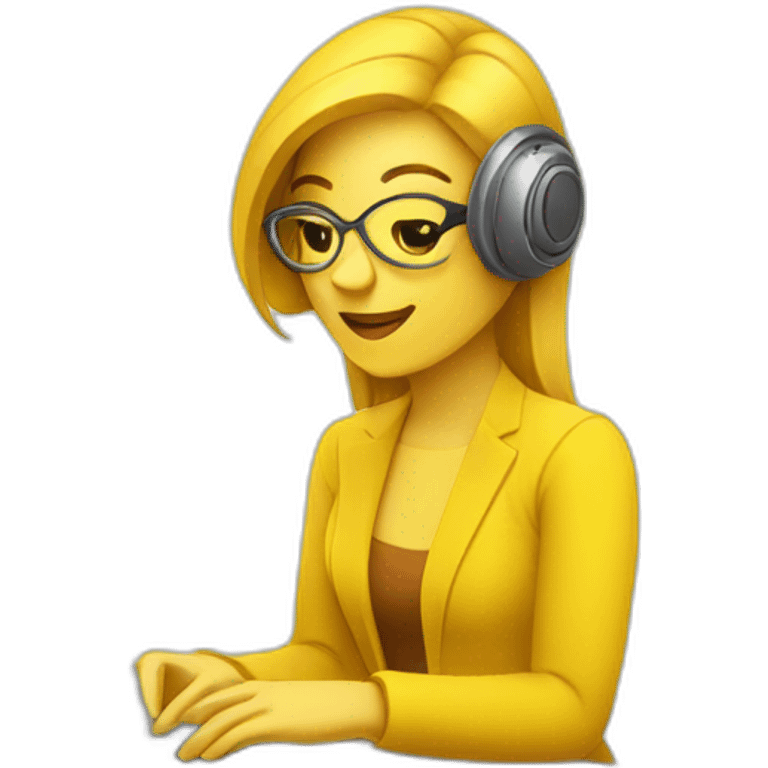 yellow woman designer-doing-wireframes-on-a-laptop emoji