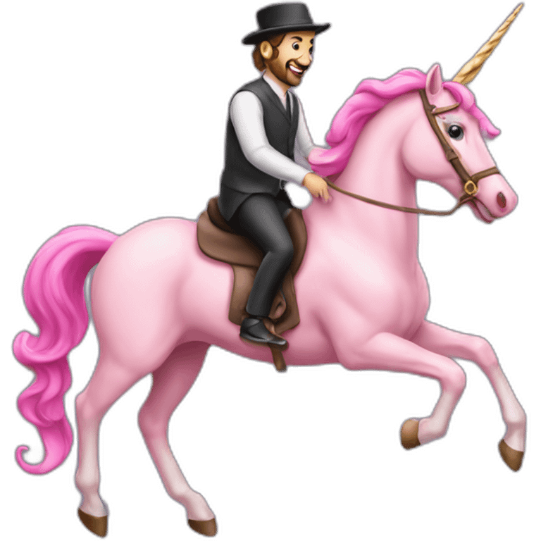 2 jews riding pink unicorn emoji