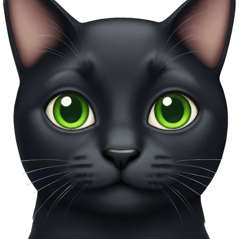 Black cat with green eyes emoji