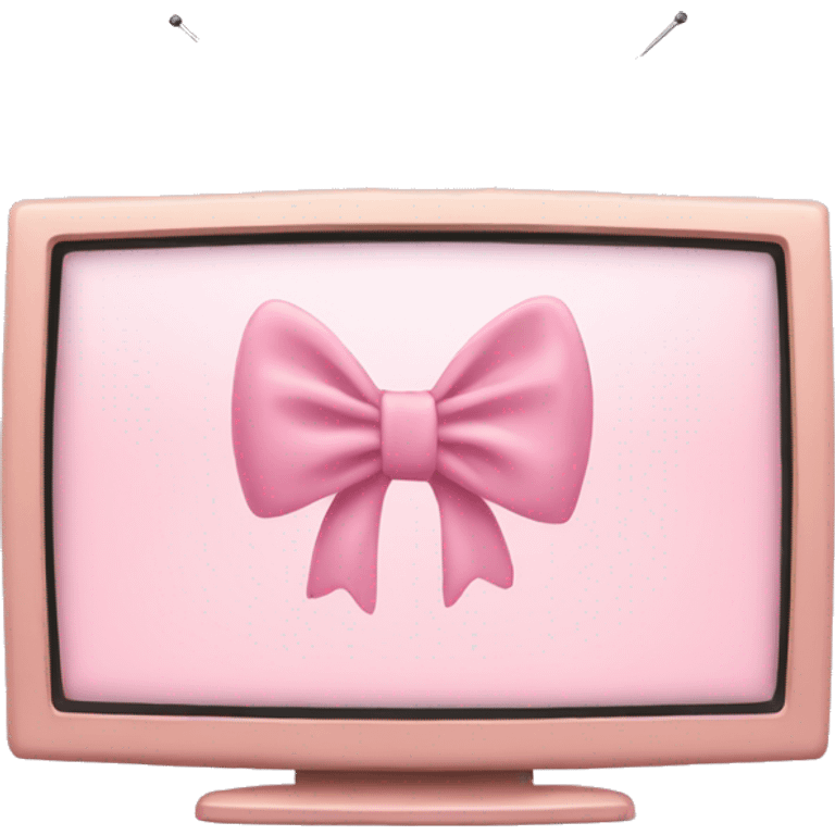 Light pink flatscreen with bow on it emoji