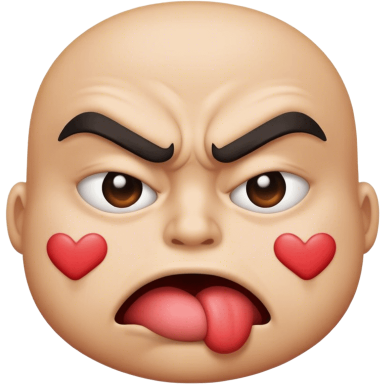 add a kissing emoji but angry emoji