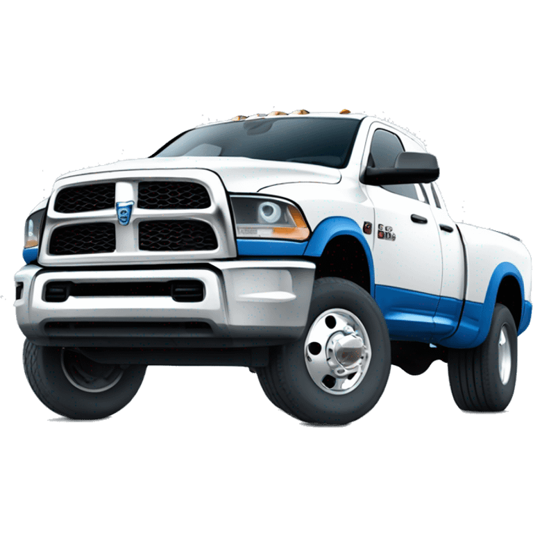 Dodge ram 3500 dually with white paint faded to blue  emoji