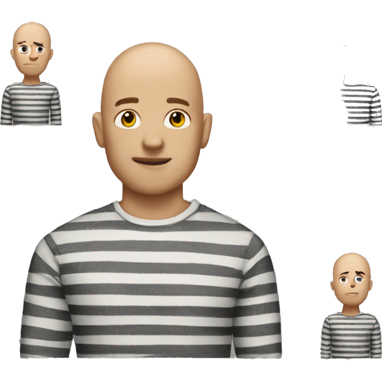 bald man in striped shirt emoji