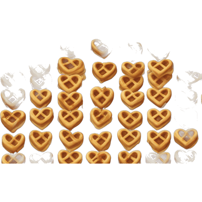 Heart waffle with syrup drizzle emoji