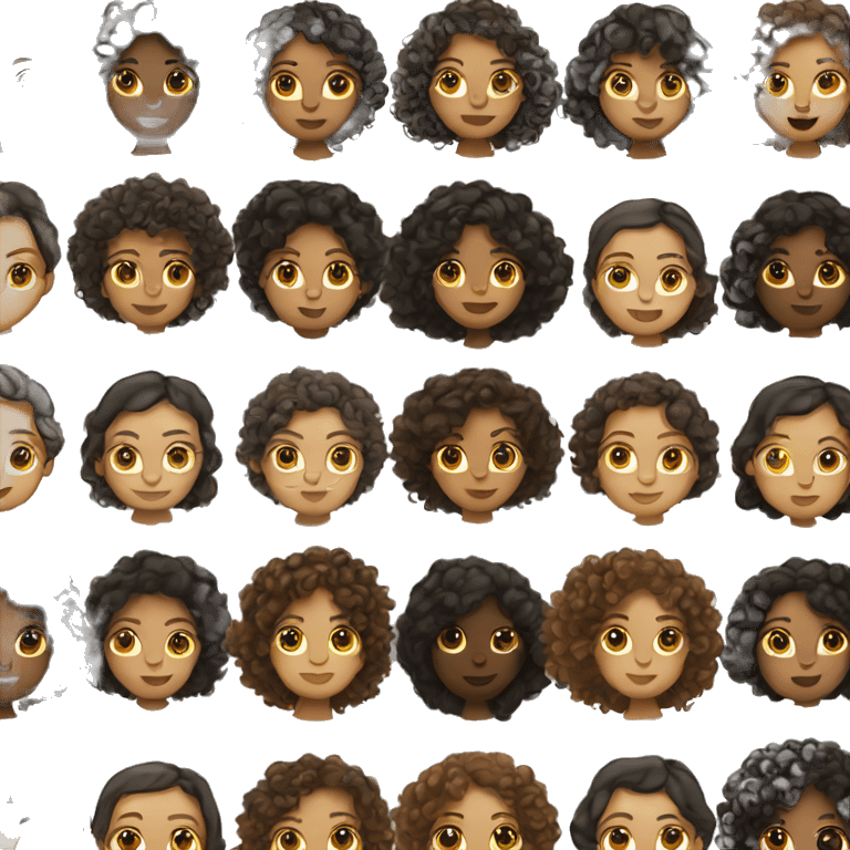 mixed girl with 3c curly hair emoji