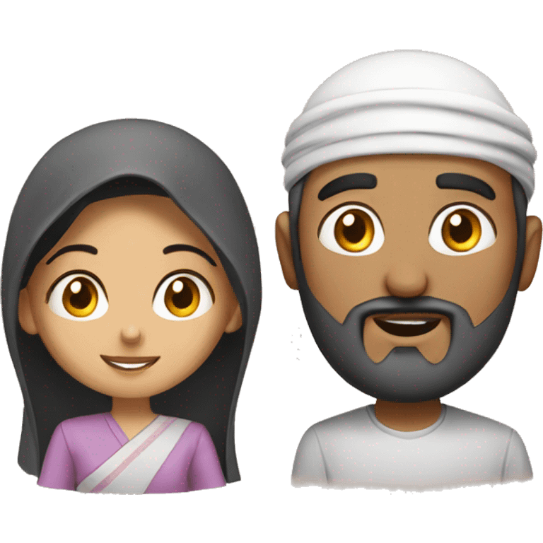 Arab guy with an Asian girl emoji