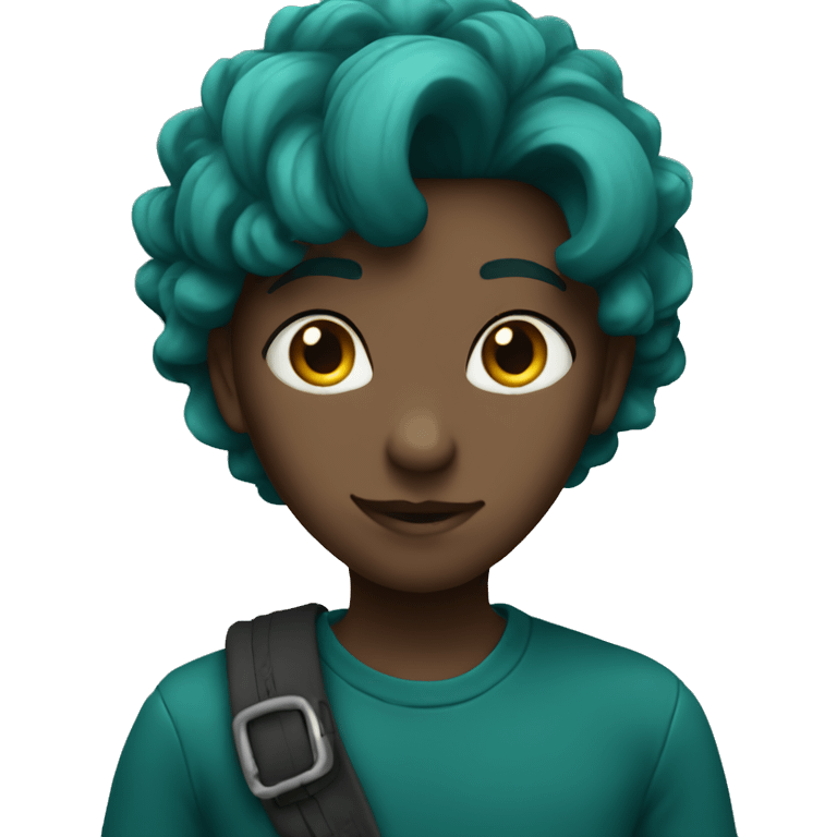 Dark teal matte heart emoji