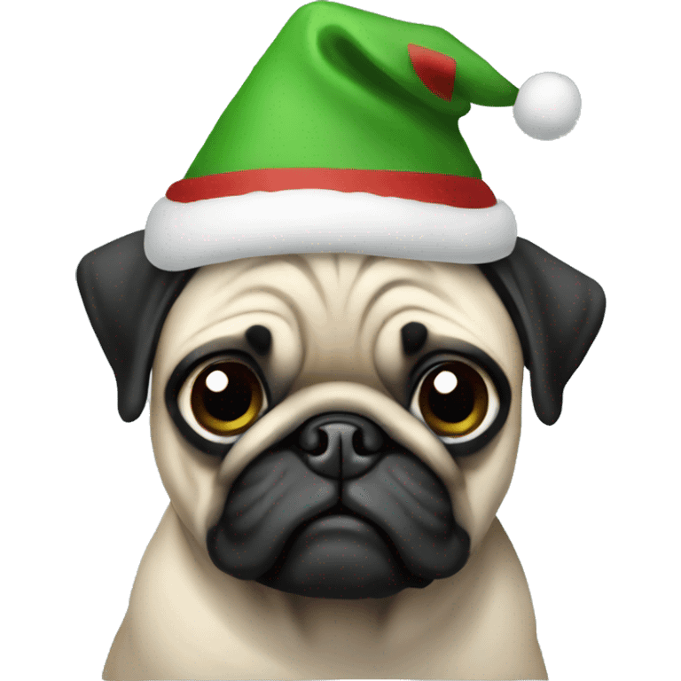 Christmas pug emoji