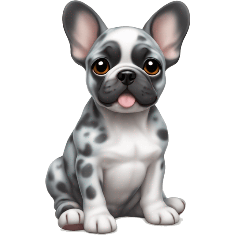 Puppy french bulldog color fawn-blue merle emoji