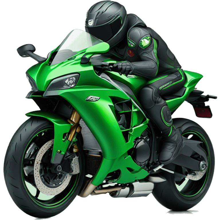 green kawasaki ninja H2 emoji