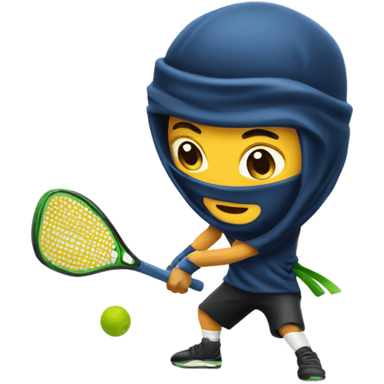 Ninja playing pickleball emoji