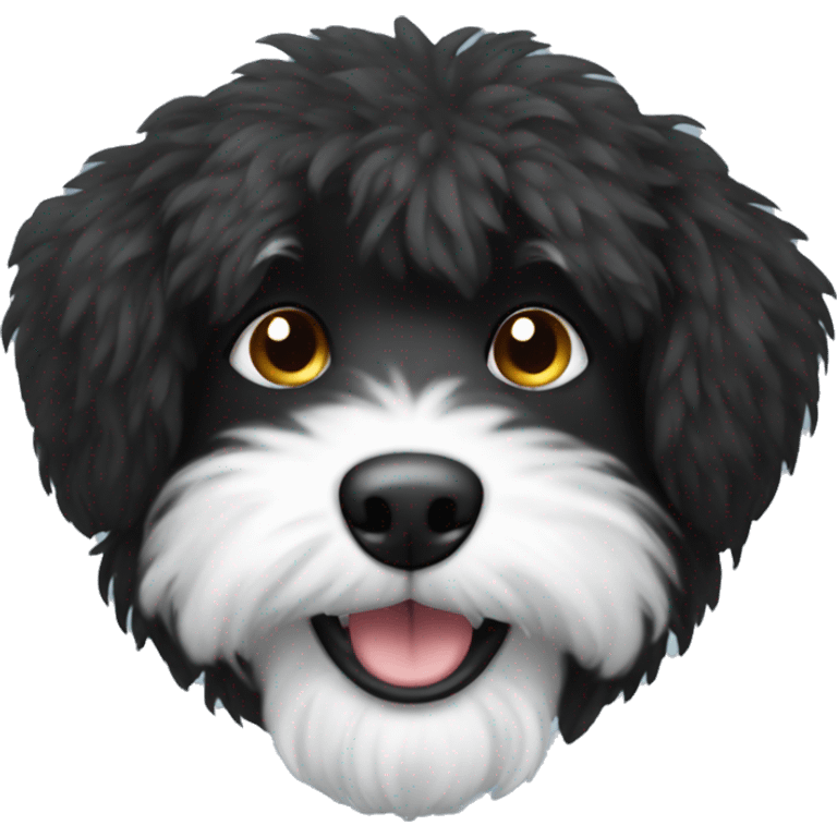 Black scruffy dog with white chin  emoji