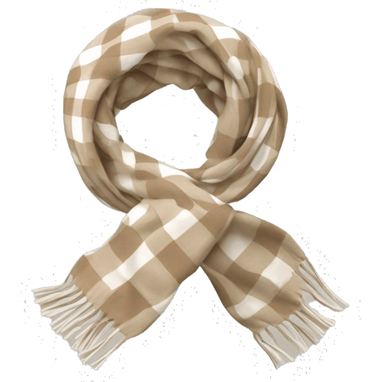 scarf in beige and white plaid emoji