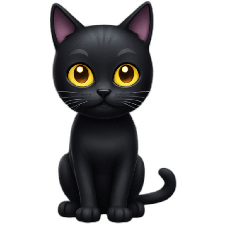 black-cat-spooky-silly emoji