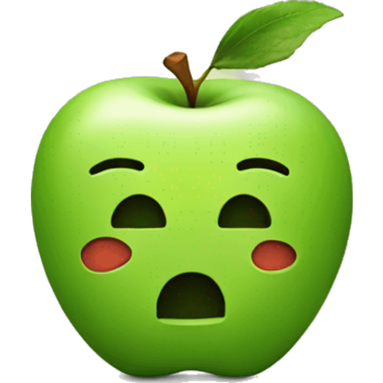 Apple with I O U carved on it emoji