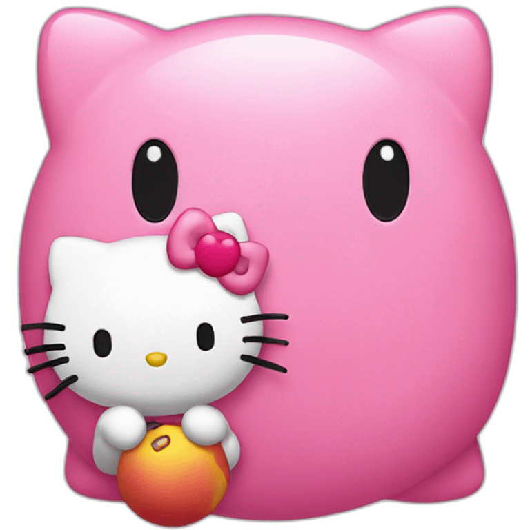 hello kitty with kirby emoji