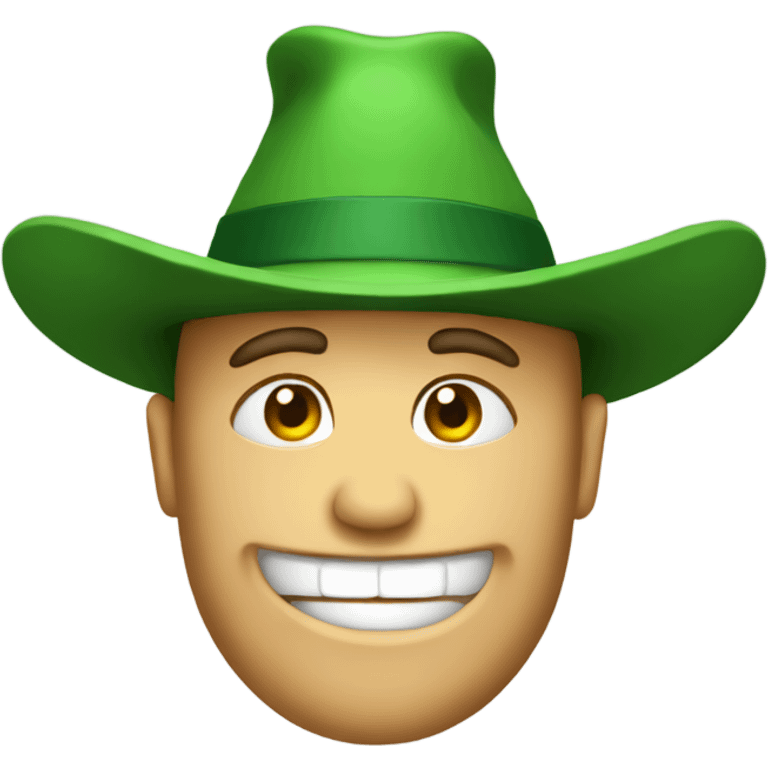 Giant green hat emoji