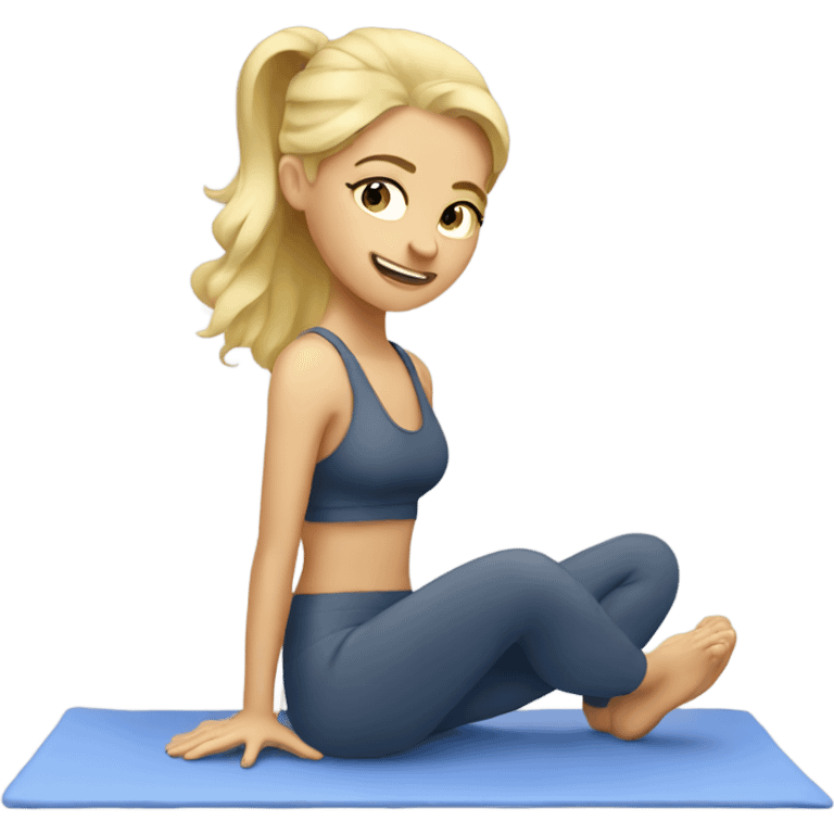 A blonde girl doing Pilates emoji