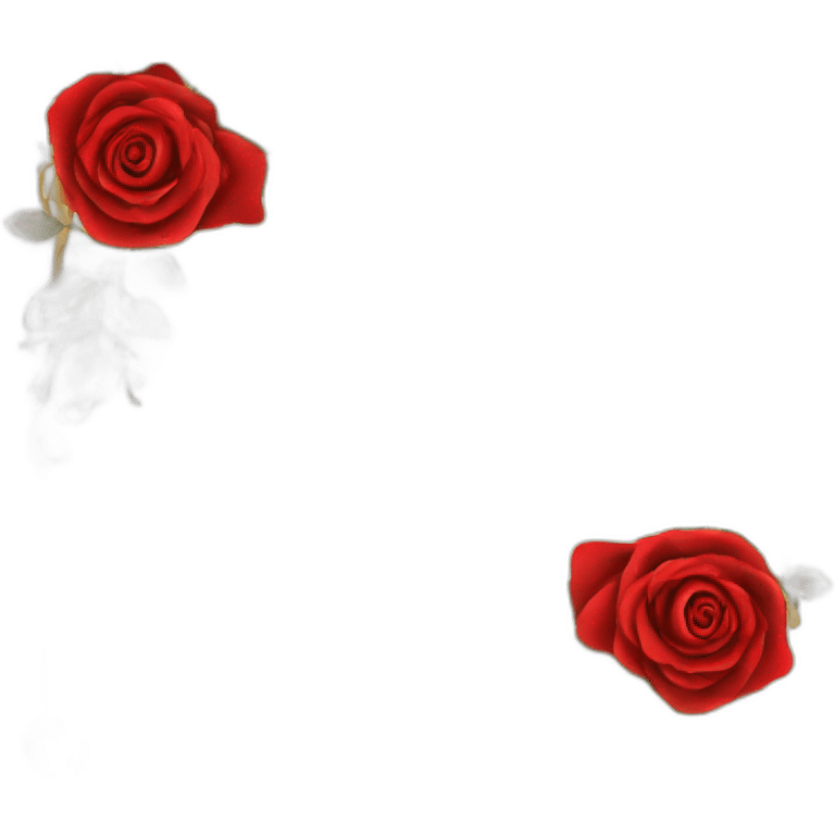 Fancy gold and red roses corner border emoji