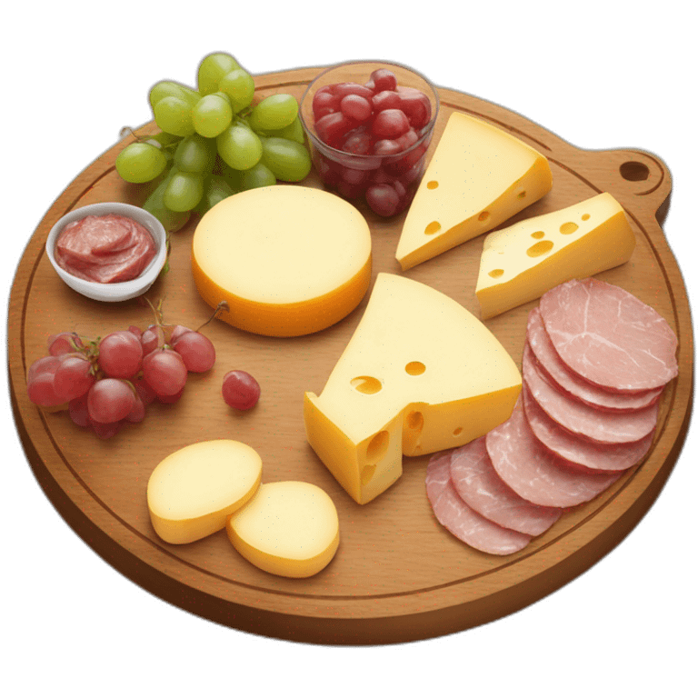 full cheese charcuterie platter on wooden board emoji