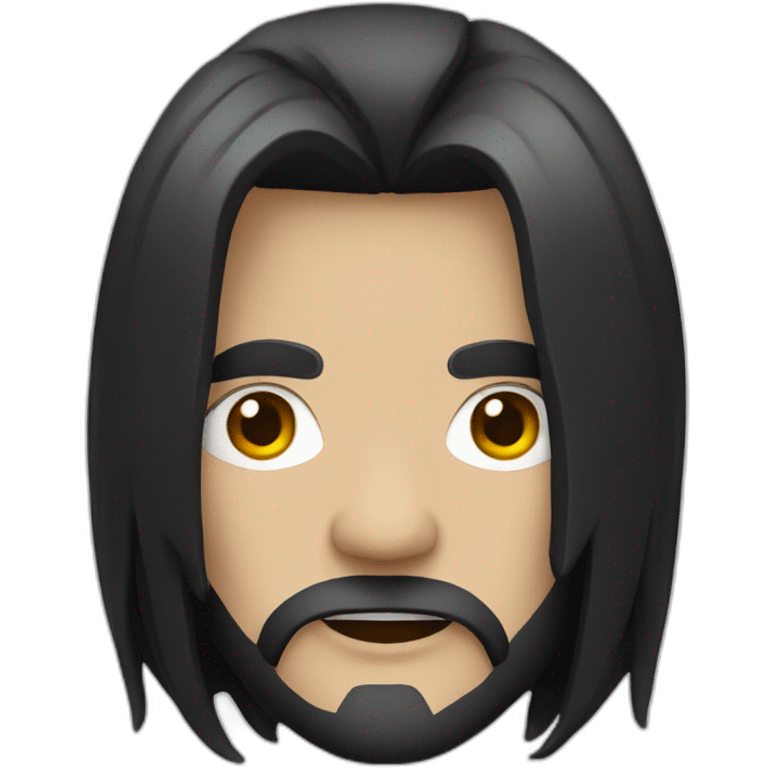 heavy metal rocker with black hair emoji