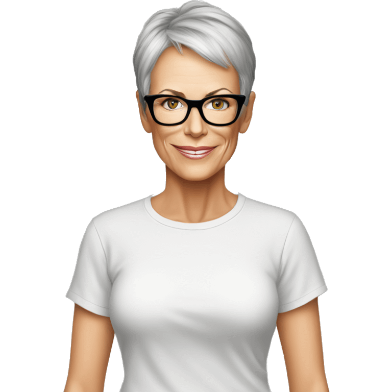 jamie lee curtis cartoon wearing tee emoji