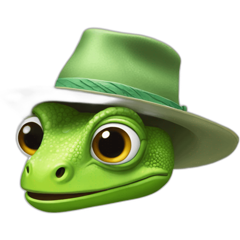 Rango avec un chapeau emoji