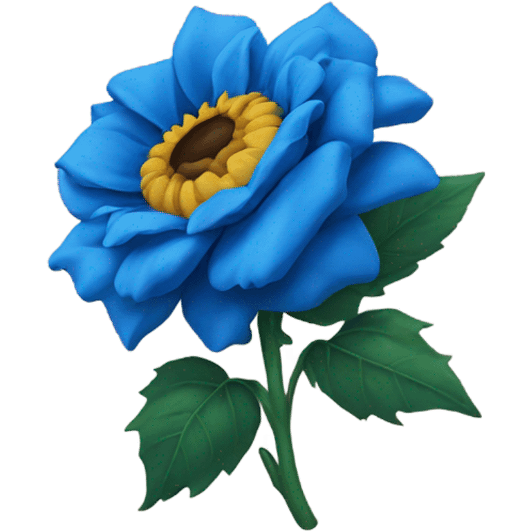 Blue rose and blue sunflower together emoji