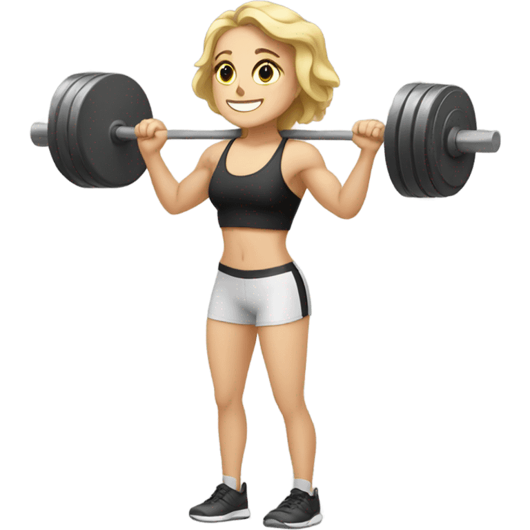 White girl Weightlifting  emoji