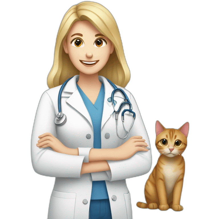 veterinarian with cat emoji