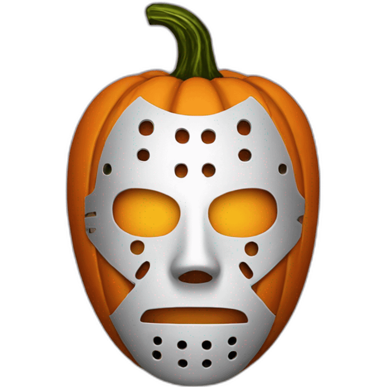 jason mask combined with a Halloween pumpkin emoji