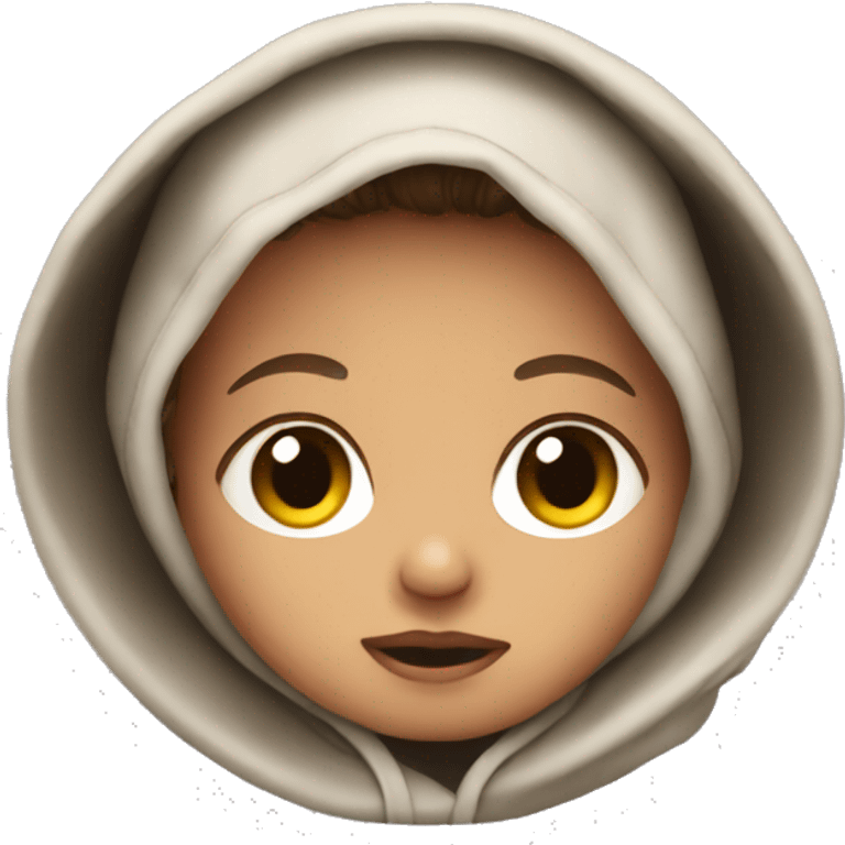 Newborn wearing a hoodie  emoji