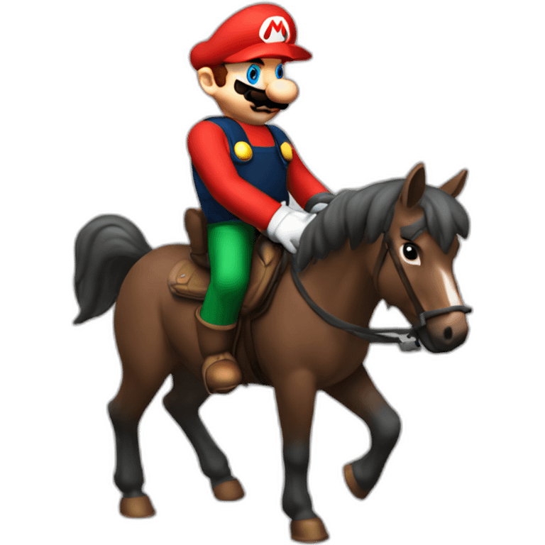 mario bross y hitman sobre un caballo emoji