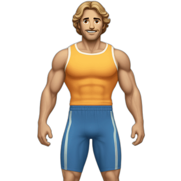 Classic 70s workout clothes for white men emoji