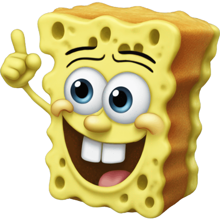 Sponge bob with finger raised emoji