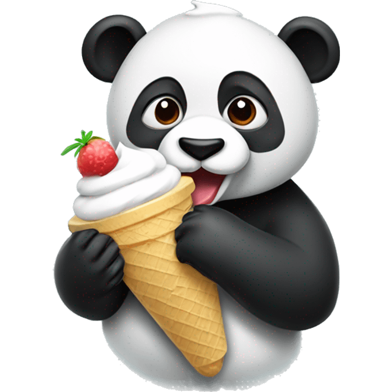 Panda eating ice cream emoji