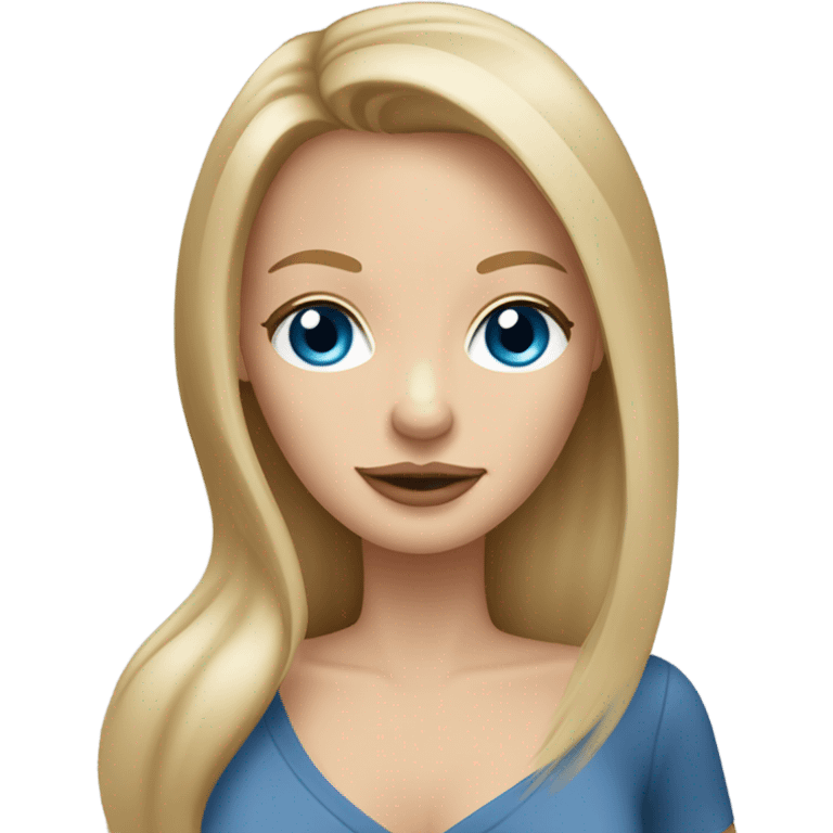 long dirty blonde hair, blue eyes, caucasian lady, holding dirty blonde, smooth coat, chihuahua emoji