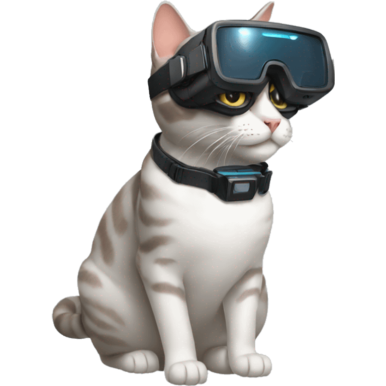 Cat wearing vr emoji