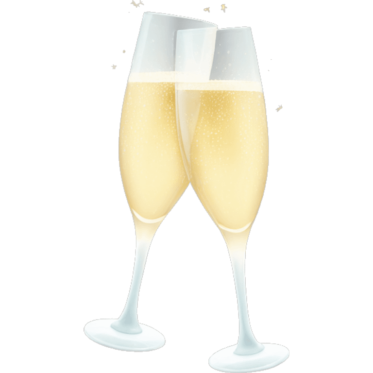 Sparkling champagne glasses clinking emoji