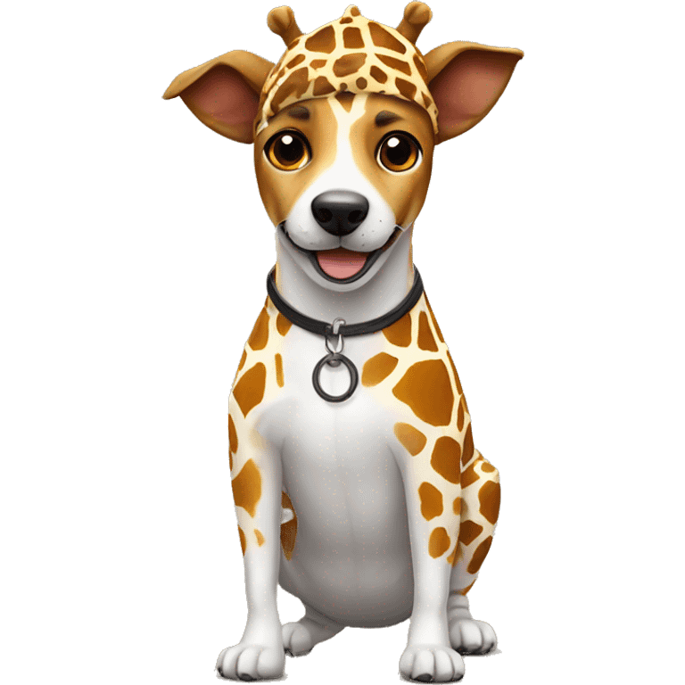 a jack russel in a giraffe costume emoji