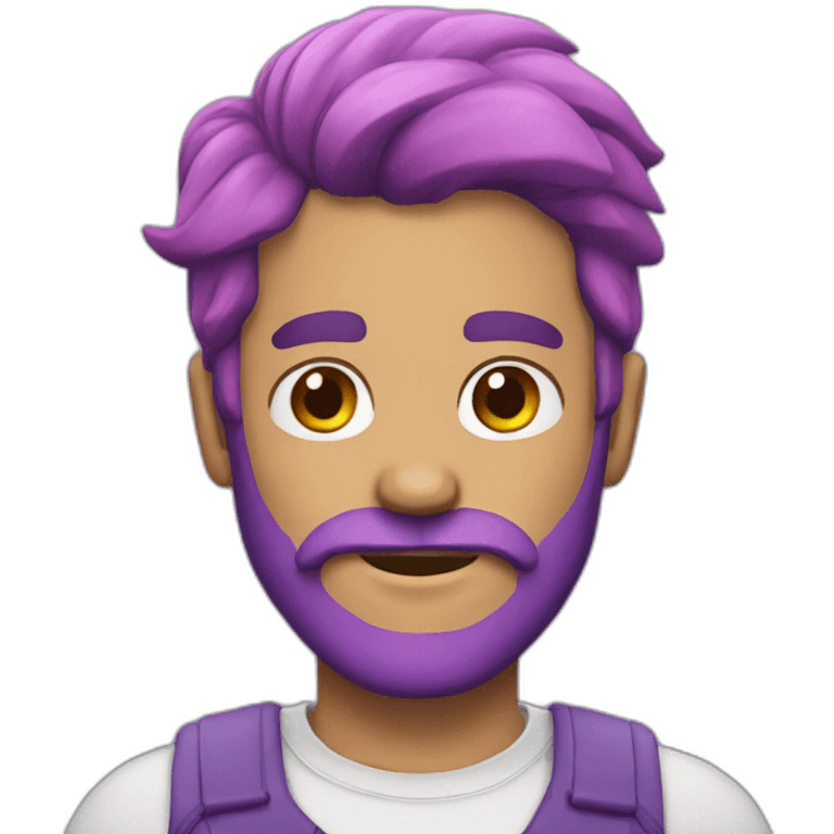 man with purple hair and pink beard emoji