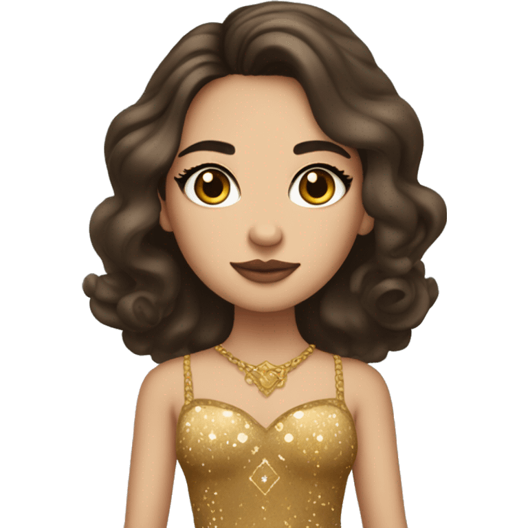 Create the zodiac sign leo as a brunette girl with elaborate makeup and dress that matches the zodiac sign  emoji