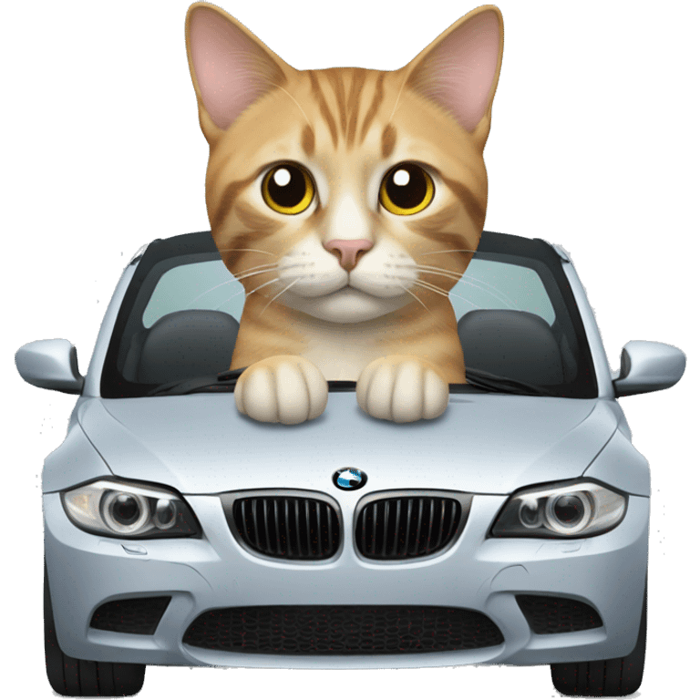 Cat in car bmw emoji